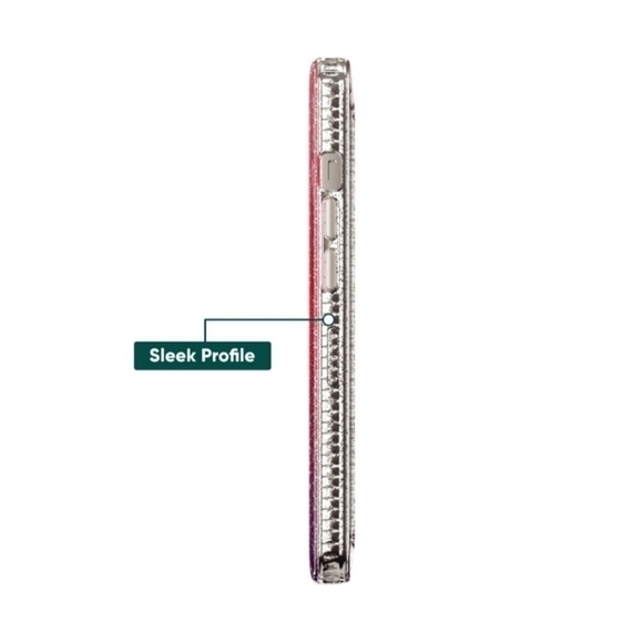 ONN. Purple Pink Red Glitter Ombre IPhone 2021 6.7" Screen Case - Picture 4 of 10